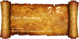 Tani Rozanna névjegykártya